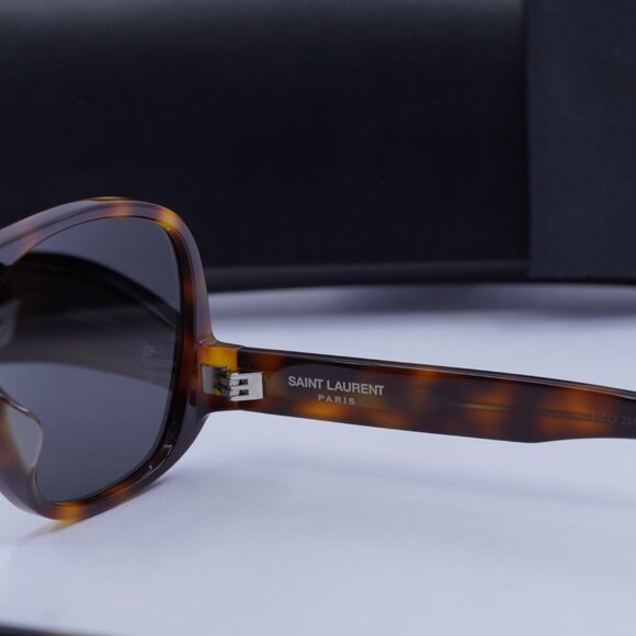 Saint Laurent SL652/F SOLACE 002 Aviator Sunglasses - Havana/Black main image 4